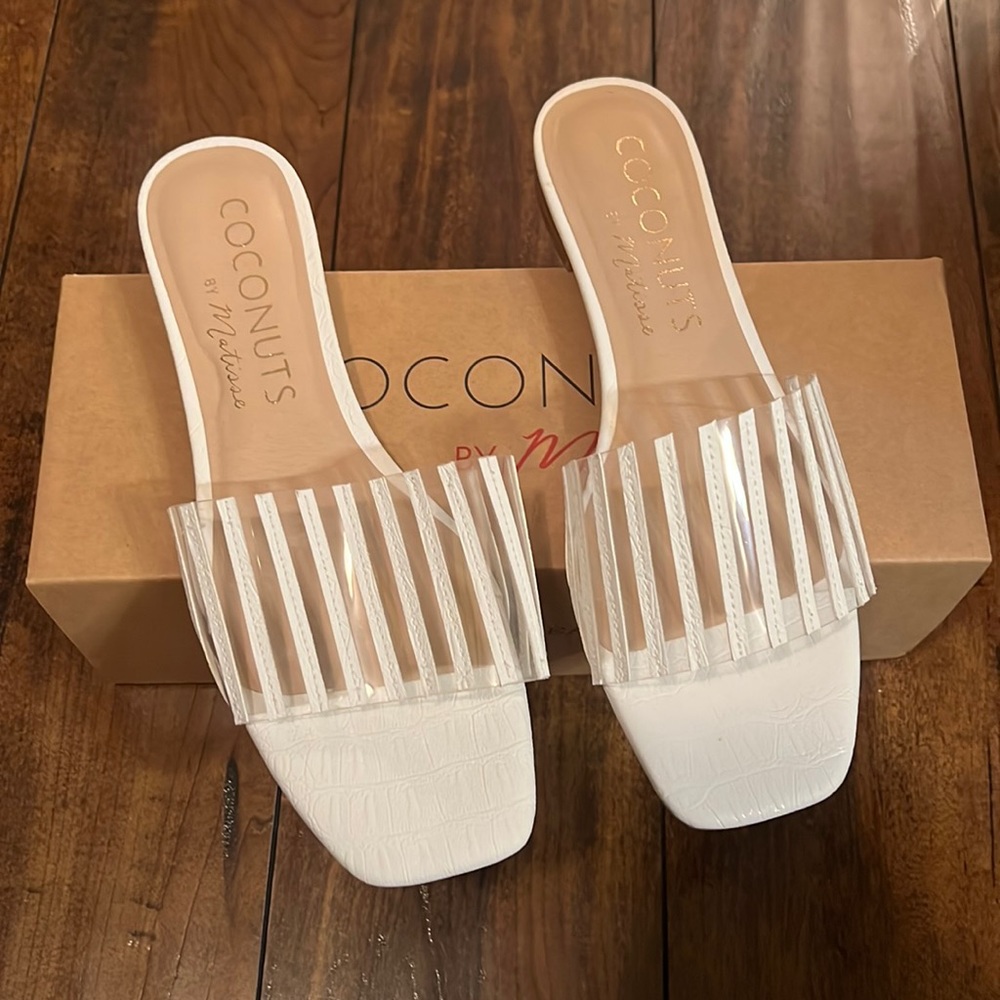 Coconuts By Matisse Women’s White & Clear Sandal’s. Size M.